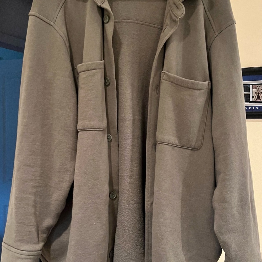Old Navy Olive Green Fleece-Lined Shirt Jacket